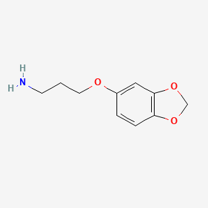 molecular formula C10H13NO3 B13594673 3-(Benzo[d][1,3]dioxol-5-yloxy)propan-1-amine 