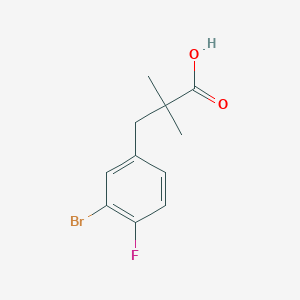 molecular formula C11H12BrFO2 B13594675 3-(3-Bromo-4-fluorophenyl)-2,2-dimethylpropanoic acid 