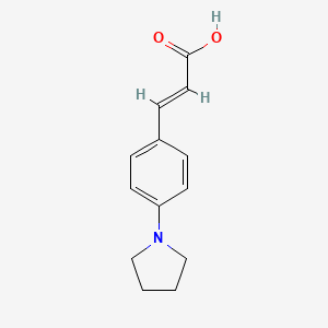 molecular formula C13H15NO2 B13594683 (E)-3-(4-(Pyrrolidin-1-YL)phenyl)acrylic acid 