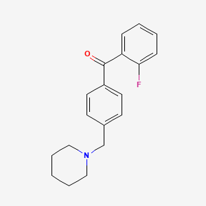 B1359469 2-Fluoro-4'-piperidinomethyl benzophenone CAS No. 898775-29-6