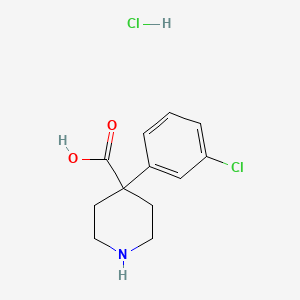 molecular formula C12H15Cl2NO2 B13594691 4-(3-Chlorophenyl)piperidine-4-carboxylicacidhydrochloride 