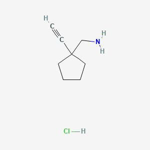 molecular formula C8H14ClN B13594702 1-(1-Ethynylcyclopentyl)methanaminehydrochloride 