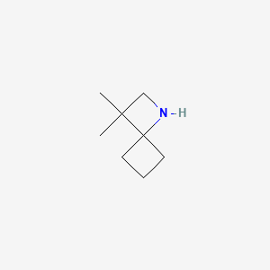 molecular formula C8H15N B13594703 3,3-Dimethyl-1-azaspiro[3.3]heptane 