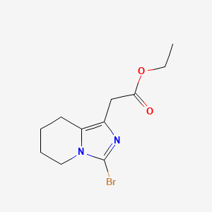 molecular formula C11H15BrN2O2 B13594717 ethyl2-{3-bromo-5H,6H,7H,8H-imidazo[1,5-a]pyridin-1-yl}acetate 