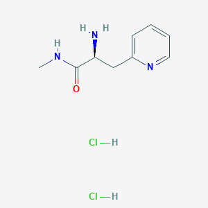 molecular formula C9H15Cl2N3O B13594727 (2S)-2-amino-N-methyl-3-(pyridin-2-yl)propanamidedihydrochloride 