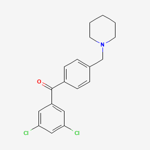 molecular formula C19H19Cl2NO B1359473 3,5-二氯-4'-哌啶甲基苯甲酮 CAS No. 898775-61-6