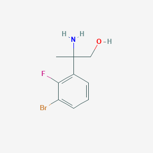 molecular formula C9H11BrFNO B13594743 2-Amino-2-(3-bromo-2-fluorophenyl)propan-1-ol 