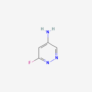 molecular formula C4H4FN3 B13594748 6-Fluoropyridazin-4-amine 