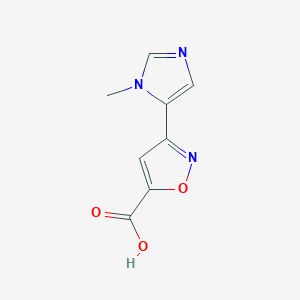 molecular formula C8H7N3O3 B13594771 3-(1-Methyl-1h-imidazol-5-yl)isoxazole-5-carboxylic acid 