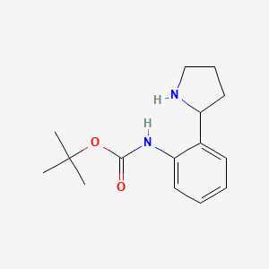 molecular formula C15H22N2O2 B13594787 tert-Butyl (2-(pyrrolidin-2-yl)phenyl)carbamate 