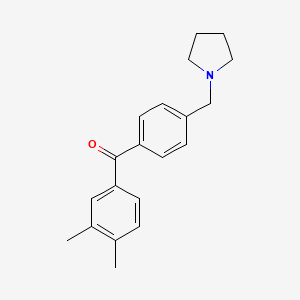 molecular formula C20H23NO B1359481 3,4-二甲基-4'-吡咯烷基甲基二苯甲酮 CAS No. 898776-51-7