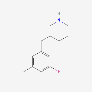 molecular formula C13H18FN B13594820 3-(3-Fluoro-5-methylbenzyl)piperidine 