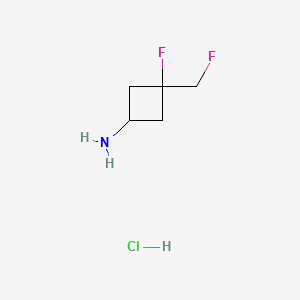 molecular formula C5H10ClF2N B13594840 3-Fluoro-3-(fluoromethyl)cyclobutan-1-aminehydrochloride 