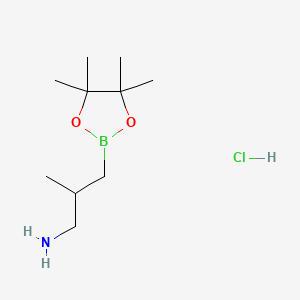 molecular formula C10H23BClNO2 B13594860 2-Methyl-3-(4,4,5,5-tetramethyl-1,3,2-dioxaborolan-2-yl)propan-1-amine hydrochloride 