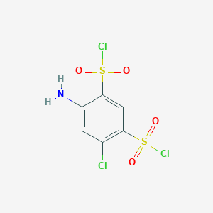 molecular formula C6H4Cl3NO4S2 B135949 4-氨基-6-氯苯-1,3-二磺酰二氯化物 CAS No. 671-89-6