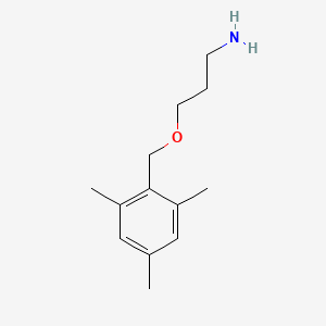 molecular formula C13H21NO B13594919 3-((2,4,6-Trimethylbenzyl)oxy)propan-1-amine 