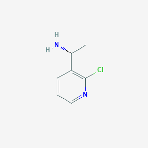 molecular formula C7H9ClN2 B13594949 (1r)-1-(2-Chloropyridin-3-yl)ethan-1-amine 