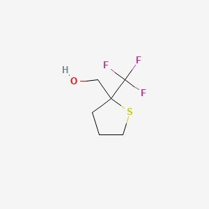 molecular formula C6H9F3OS B13594952 [2-(Trifluoromethyl)thiolan-2-yl]methanol 