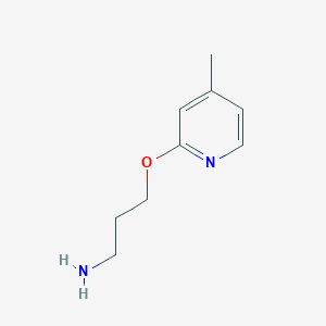 molecular formula C9H14N2O B13594973 3-((4-Methylpyridin-2-yl)oxy)propan-1-amine 