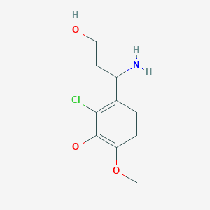 molecular formula C11H16ClNO3 B13594989 3-Amino-3-(2-chloro-3,4-dimethoxyphenyl)propan-1-ol 