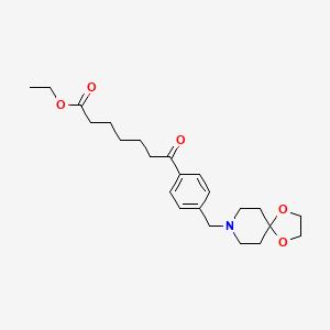 Ethyl 7-[4-(1,4-dioxa-8-azaspiro[4.5]decan-8-ylmethyl)phenyl]-7-oxoheptanoate