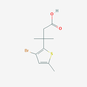 molecular formula C10H13BrO2S B13594997 3-(3-Bromo-5-methylthiophen-2-yl)-3-methylbutanoic acid 