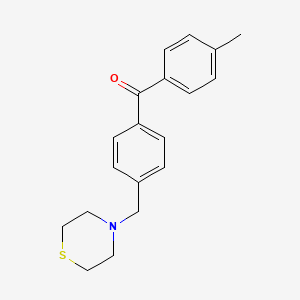 molecular formula C19H21NOS B1359500 4-甲基-4'-硫代吗啉甲基二苯甲酮 CAS No. 898782-28-0