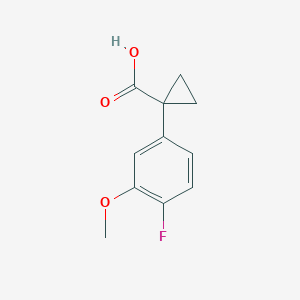 molecular formula C11H11FO3 B13595027 1-(4-Fluoro-3-methoxyphenyl)cyclopropanecarboxylic acid 