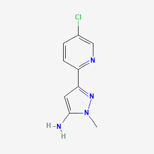 molecular formula C9H9ClN4 B13595044 5-(5-Chloropyridin-2-yl)-2-methylpyrazol-3-amine 