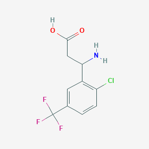 molecular formula C10H9ClF3NO2 B13595062 3-Amino-3-[2-chloro-5-(trifluoromethyl)phenyl]propanoic acid 