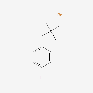 molecular formula C11H14BrF B13595071 1-(3-Bromo-2,2-dimethylpropyl)-4-fluorobenzene 