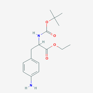 molecular formula C16H24N2O4 B13595078 Ethyl3-(4-aminophenyl)-2-{[(tert-butoxy)carbonyl]amino}propanoate 