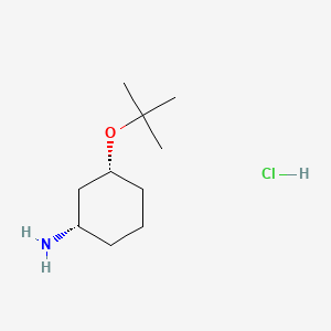 molecular formula C10H22ClNO B13595083 rac-(1R,3S)-3-(tert-butoxy)cyclohexan-1-amine hydrochloride 