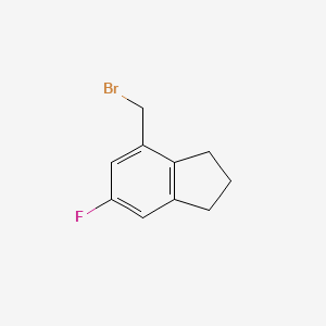 molecular formula C10H10BrF B13595097 4-(bromomethyl)-6-fluoro-2,3-dihydro-1H-indene 