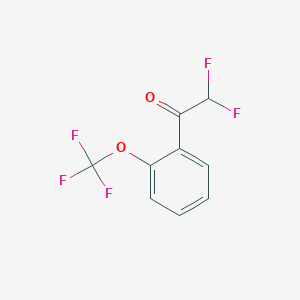 molecular formula C9H5F5O2 B13595129 2,2-Difluoro-1-(2-(trifluoromethoxy)phenyl)ethanone 