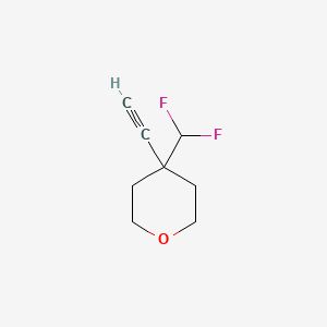 molecular formula C8H10F2O B13595137 4-(Difluoromethyl)-4-ethynyloxane 