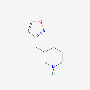 molecular formula C9H14N2O B13595177 3-(3-Piperidylmethyl)isoxazole 