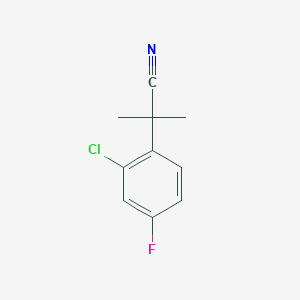 molecular formula C10H9ClFN B13595187 2-(2-Chloro-4-fluorophenyl)-2-methylpropanenitrile 