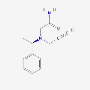 molecular formula C13H16N2O B13595210 2-{[(1R)-1-phenylethyl](prop-2-yn-1-yl)amino}acetamide 