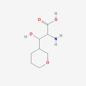 molecular formula C8H15NO4 B13595221 2-Amino-3-hydroxy-3-(tetrahydro-2h-pyran-3-yl)propanoic acid 