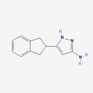 molecular formula C12H13N3 B13595224 5-(2,3-dihydro-1H-inden-2-yl)-1H-pyrazol-3-amine 