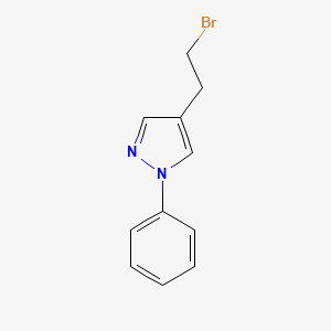 molecular formula C11H11BrN2 B13595231 4-(2-Bromoethyl)-1-phenyl-1h-pyrazole 