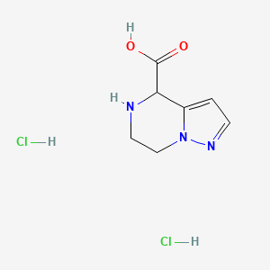 molecular formula C7H11Cl2N3O2 B13595261 4H,5H,6H,7H-pyrazolo[1,5-a]pyrazine-4-carboxylicaciddihydrochloride 