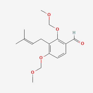 molecular formula C16H22O5 B13595288 2,4-Bis(methoxymethoxy)-3-(3-methylbut-2-en-1-yl)benzaldehyde 