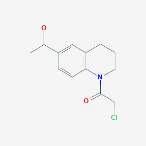 molecular formula C13H14ClNO2 B13595301 1-(6-Acetyl-1,2,3,4-tetrahydroquinolin-1-yl)-2-chloroethan-1-one 