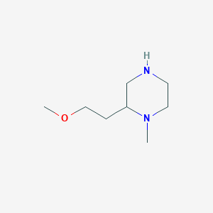 molecular formula C8H18N2O B13595341 2-(2-Methoxyethyl)-1-methylpiperazine 