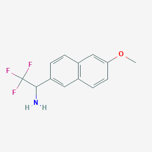 molecular formula C13H12F3NO B13595370 2,2,2-Trifluoro-1-(6-methoxynaphthalen-2-YL)ethan-1-amine 