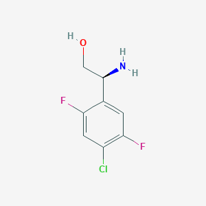 molecular formula C8H8ClF2NO B13595389 (s)-2-Amino-2-(4-chloro-2,5-difluorophenyl)ethan-1-ol 