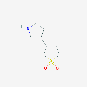 molecular formula C8H15NO2S B13595400 3-(Pyrrolidin-3-yl)tetrahydrothiophene 1,1-dioxide 