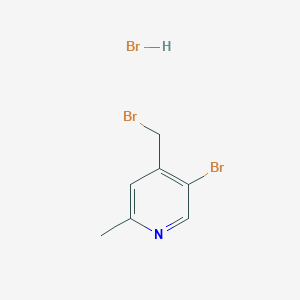 molecular formula C7H8Br3N B13595408 5-Bromo-4-(bromomethyl)-2-methylpyridinehydrobromide 